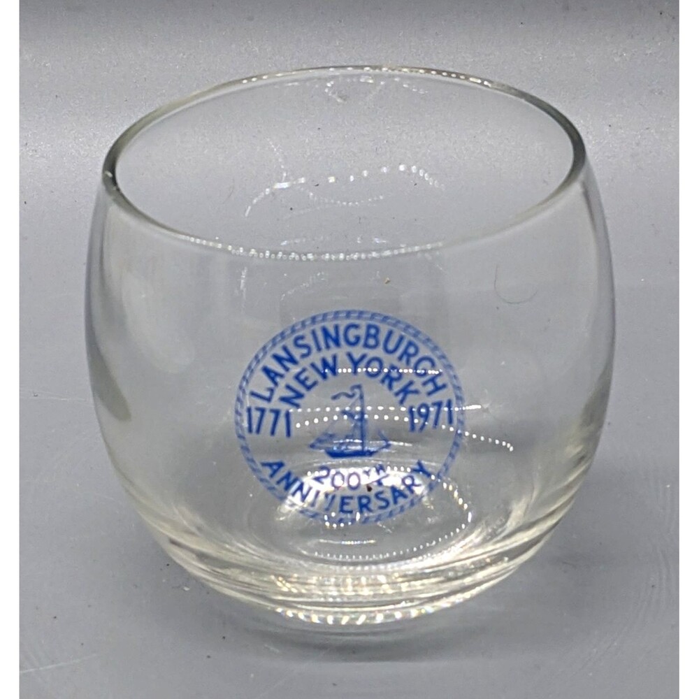 Roly Poly Glass Lansingburgh NY New York 200th Anniversary  1771-1971